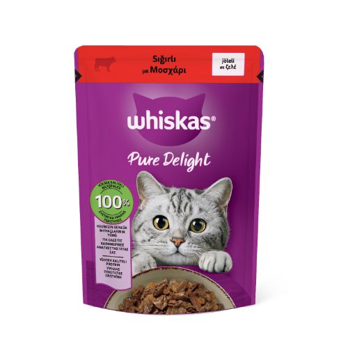 WHİSKAS PURE DELİGHT SIĞIRLI POŞE 85G*28 resmi
